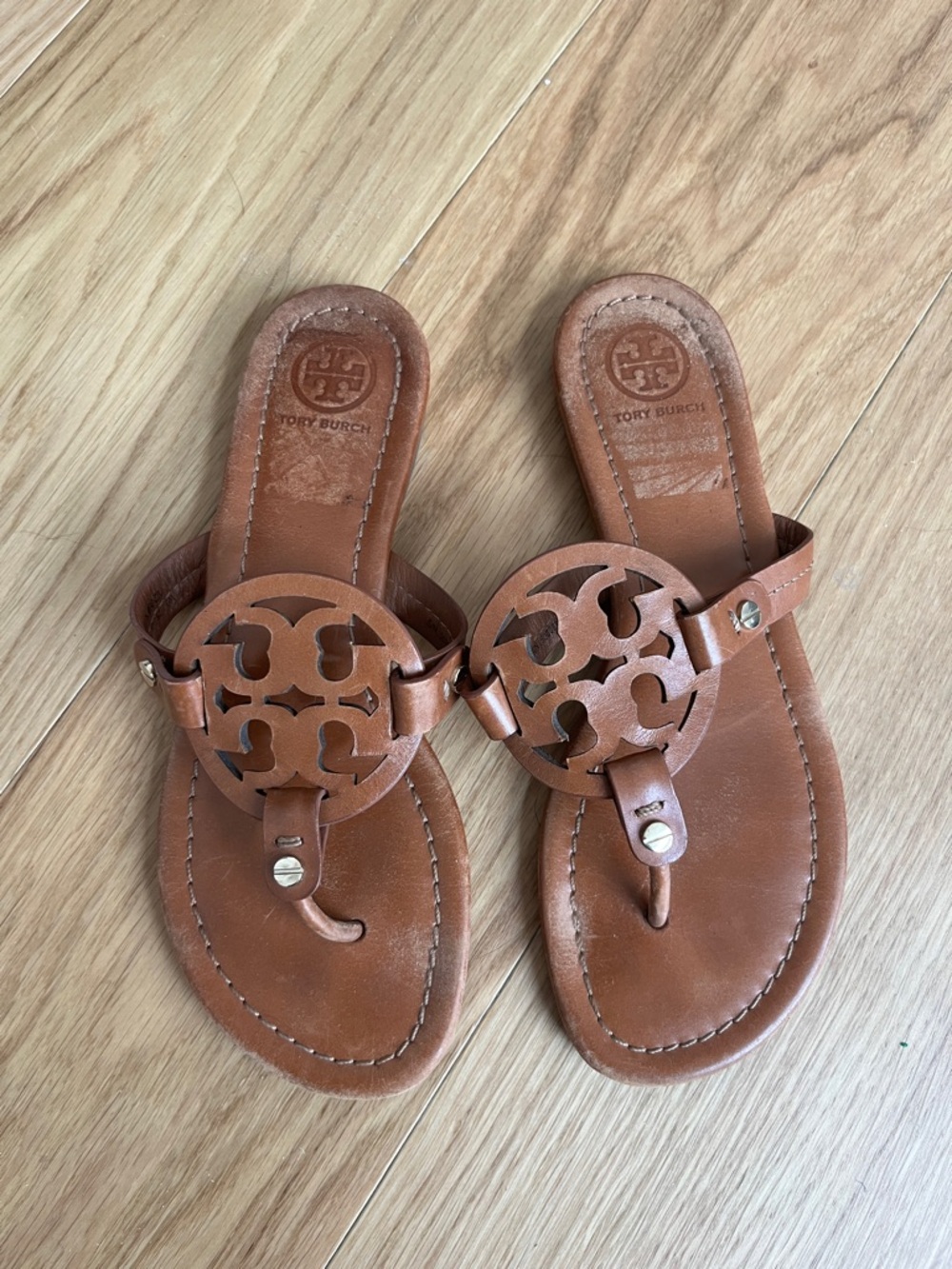 Tory Burch Women’s Brown Leather Miller Sandals size 6
